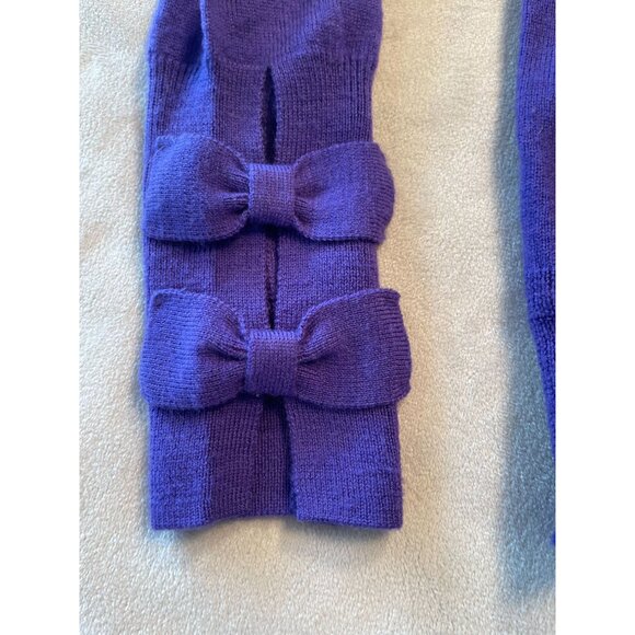 Juicy Couture Purple Bow Back Cardigan XS Sweater 100% Wool Cottagecore Bows Y2K - Picture 10 of 14